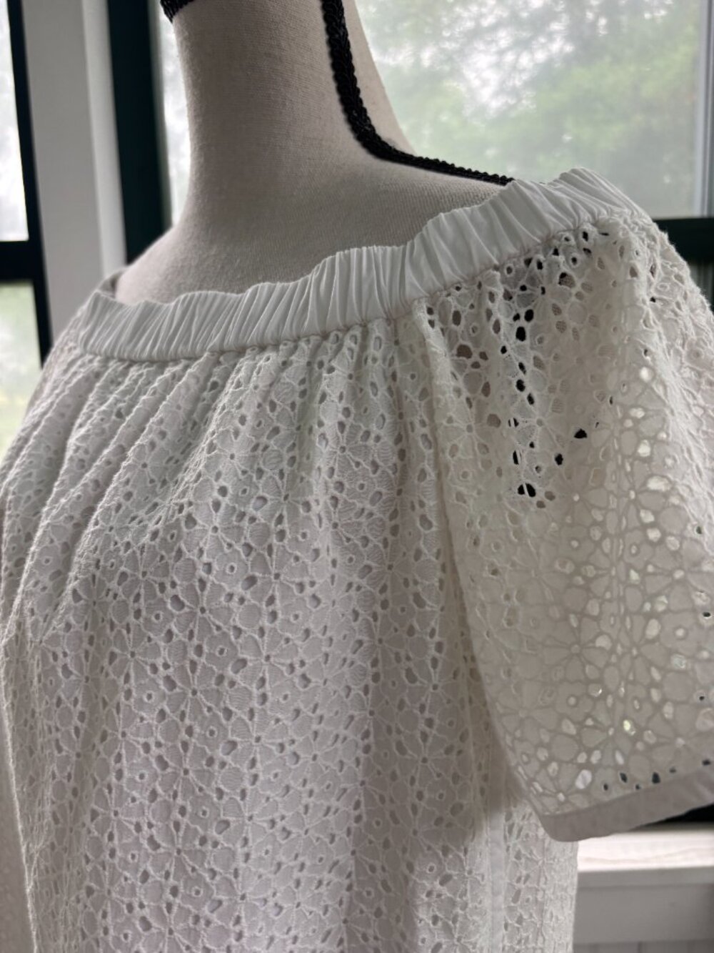 rag & bone Flavia White Eyelet Off-Shoulder Mini Dress Size S/M Like New - Picture 2 of 6